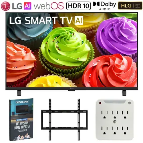 LG AI webOS HDR 10 LG SMART TV AI  
Dolby Hybrid HLG Log Gamma AUDIO  
LG  
DECOGEAR  
BEGINNER'S GUIDE TELEVISION HOME THEATER ESSENTIALS