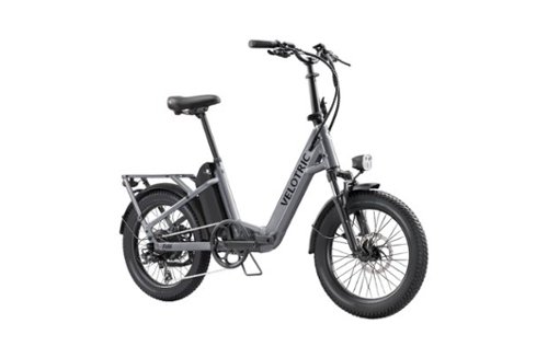 Velotric - Fold 1 Step-Through Fat Tire Foldable Commuter Ebike with 55 miles Max Range and 28 MPH Max Speed UL Certified - Stone Grey