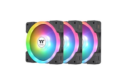 Thermaltake - SWAFAN EX12 ARGB Sync 120mm Computer Case Cooling Fan TT Premium Edition (3-Pack) - Black