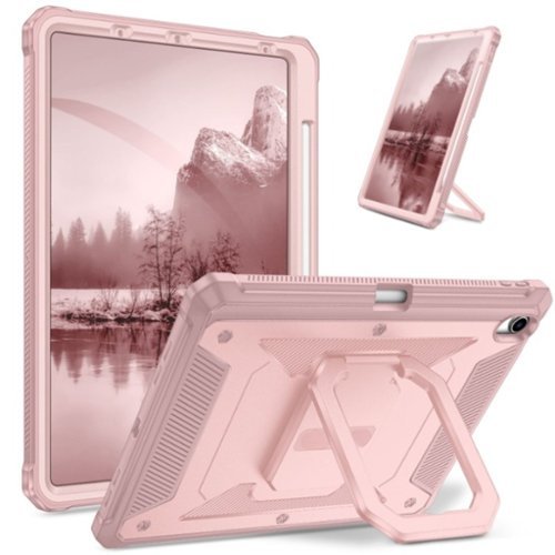 Stock Preferred - Shockproof Rugged Case For iPad Air M3 (2025)/M2 (2024) Rugged Heavy Duty Cover - Rose Gold-Front_Standard 