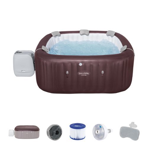 Bestway - SaluSpa Maldives 5-7 Person Energy-Efficient HydroJet Inflatable Hot Tub - Burgundy-Front_Standard 