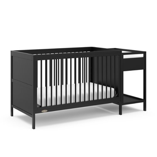 Graco - Fable 4-in-1 Convertible Crib and Changer - Black-Front_Standard 