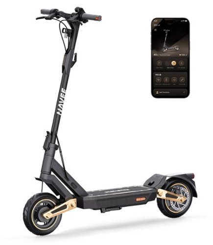 NAVEE - ST3 Electric Scooter w/37.3 miles Max Operating Range & 24.9 mph Max Speed - Black-Front_Standard 