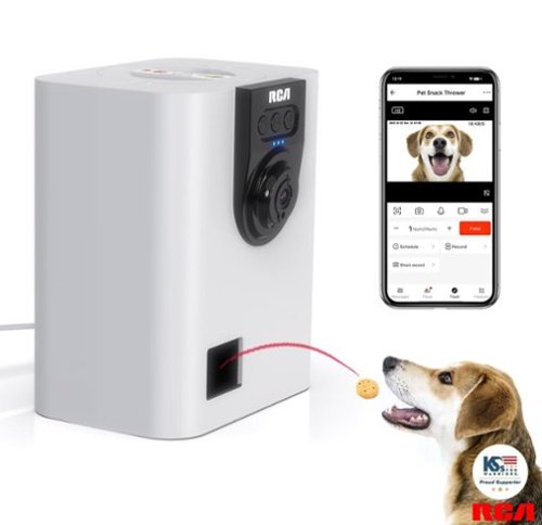 RCA Dog & Cat Smart Treat Thrower with Camera - White/ Black WORLDWIDE DELIVERY