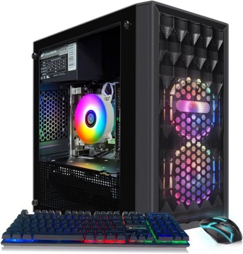 STGAubron - Gaming PC Computer Desktop, Radeon RX 590 8G, Intel Core I7 8th up to 4.1GHz, 16G DDR4, 512G SSD, Win11 Home - Black-Front_Standard 