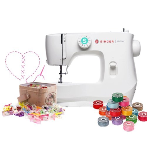 Singer - M1500 Mechanical Sewing Machine+Ilauke 36 Pieces Bobbins and Sewing Thread-Front_Standard 