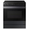 Samsung - Bespoke Smart Slide-In Electric Range 6.3 cu. ft. with Air Sous Vide & Air Fry - Matte Black Steel-Front_Standard