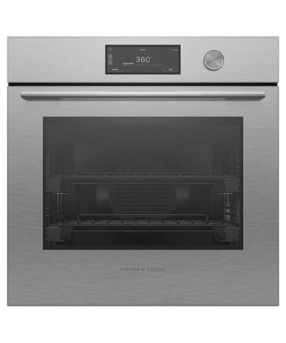 Fisher & Paykel - 24" 3 CF Single Built-in 6.8" Touchscreen w/Dial, Self-Cleaning Oven - Brushed Silver