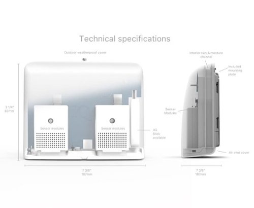 IQAir AirVisual Outdoor Air Quality Monitor, Detects PM1, PM2.5, PM10, CO2, Temperature, Humidity; Wi-Fi, LAN, German Made - white WORLDWIDE DELIVERY