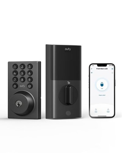 eufy - Smart Lock C30, Keyless Wi‑Fi Deadbolt, No Bridge, Easy Install, App Control, Reliable Power, BHMA Grade 3 - Black-Front_Standard 