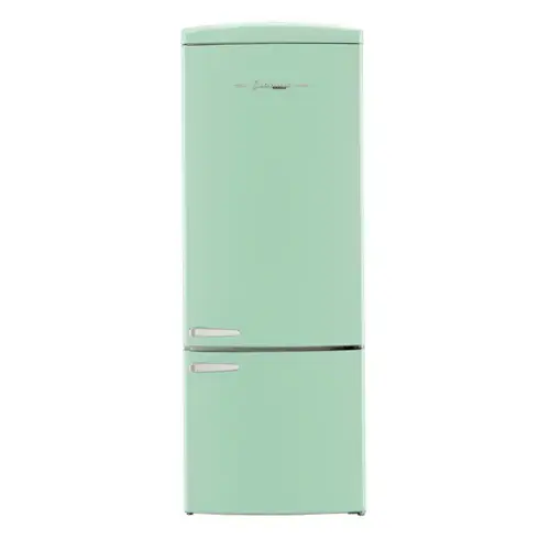 Front. Unique Appliances - 28 in. Wide Classic Retro 16.7 cu.ft Bottom Freezer Counter Depth Refrigerator - Summer Mint Green.