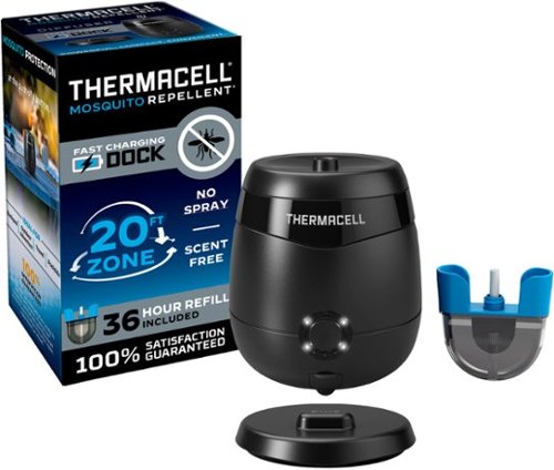 Thermacell - E65 Rechargeable Mosquito Repeller + FAST Charging Dock - Black