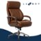 La-Z-Boy - Nova Executive Vegan Leather Office Chair with Air Lumbar Technology - Cognac-Front_Standard