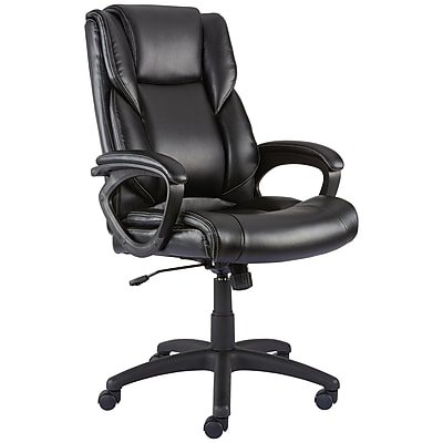 Staples - Kelburne Luxura Ergonomic Faux Leather Swivel Executive Chair, (58226-CC) - Black-Front_Standard 