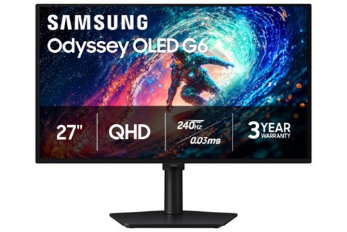 Samsung - 27" Odyssey OLED G6 (G61SH) QHD 240Hz 0.03ms, AMD FreeSync Premium, Glare Free Gaming Monitor - Black-Front_Standard 