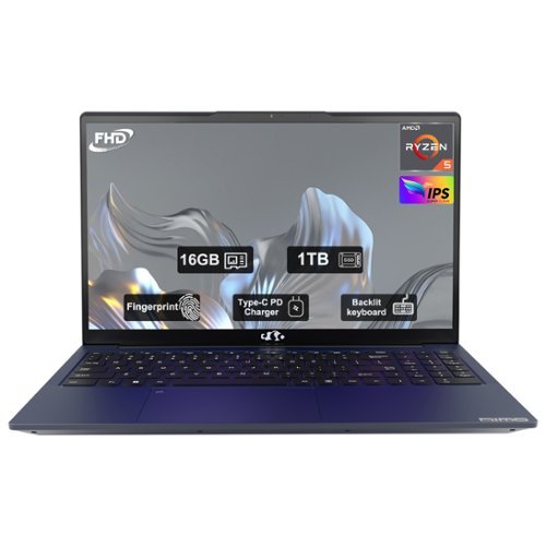 NIMO - 15.6 FHD IPS Laptop-Computer AMD Ryzen 5 16GB RAM 1TB SSD 3.7GHz - Blue-Front_Standard 