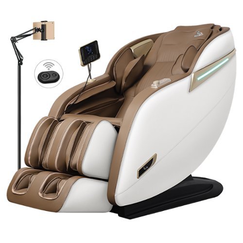 MassaMax - MD906 3D SL Track Smart Massage Chair with Voice Control, AI Body Scan, Zero Gravity,Heat Function - Beige-Front_Standard 