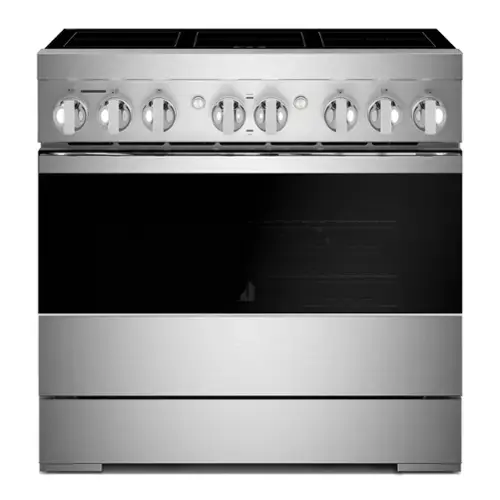 Front. JennAir - NOIR 5.1 Cu. Ft. Freestanding Electric Induction Range - Stainless Steel.