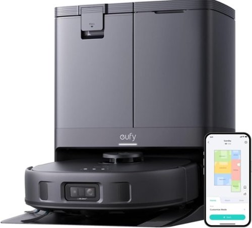 eufy - Refurbished Excellent - X10 Pro Omni Robot Vacuum and Mop Combo, Auto Mop Washing, Auto Drying, Self-Emptying (Renewed) - Black-Front_Standard 