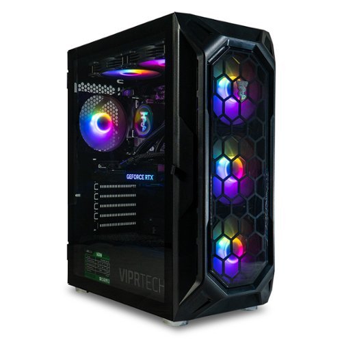 ViprTech - Ghost 4.0 Liquid-Cooled PC - AMD Ryzen 7 (4.4Ghz), RTX 5060 Ti 8GB, 16GB RAM, 1TB SSD, Gaming Computer - Black-Front_Standard 
