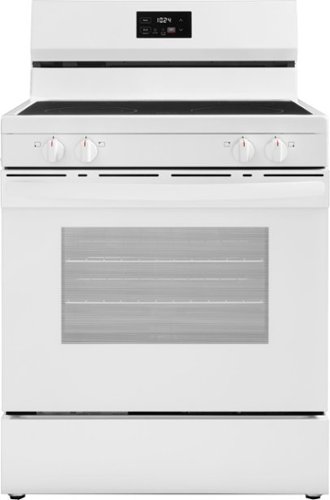 Insignia™ - 5.3 Cu. Ft. Freestanding Electric Range with Dual-Size Burner and Storage Drawer - White