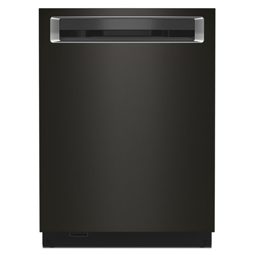 "KitchenAid - 24"" Top Control Built-In Stainless Steel Tub Dishwasher with 3rd Rack, 360 Max Jets, 44 dBA - Black Stainless Steel"