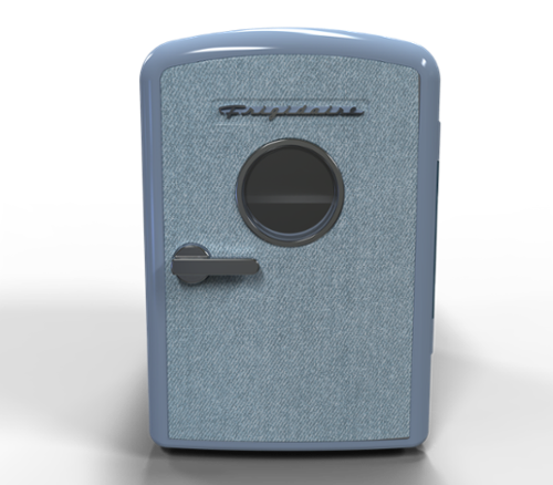 Frigidaire 9 Can Denim Retro Beverage Portable Mini Refrigerator Light Denim: Thermoelectric, ETL Listed, 180-Day Warranty