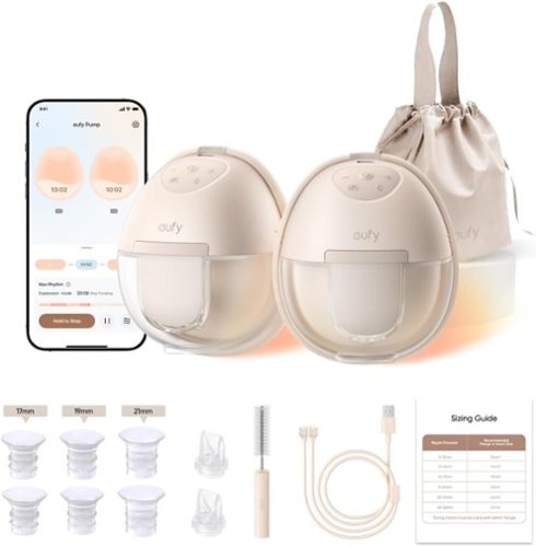 eufy - Heated Breast Pump S1, Hands‑Free In‑Bra, HeatFlow™ Tech, App OptiRhythm, Hospital‑Grade Suction, Leakproof, Quiet - Brown-Front_Standard 