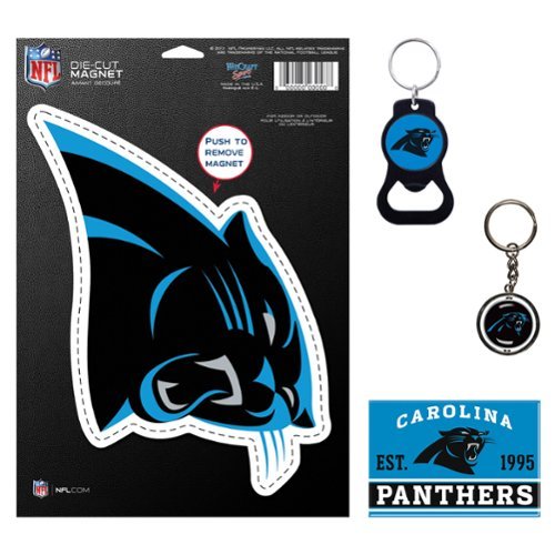 WinCraft - Carolina Panthers 4-Pack Key Rings and Magnets Set - Multicolor-Front_Standard 