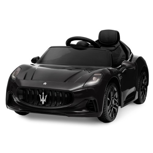 Acekool - Ride on Car Licensed Maserati Gran Cabrio, 12v Electric Vehicle for Kids with Remote Control, Double Doors - Black-Front_Standard 