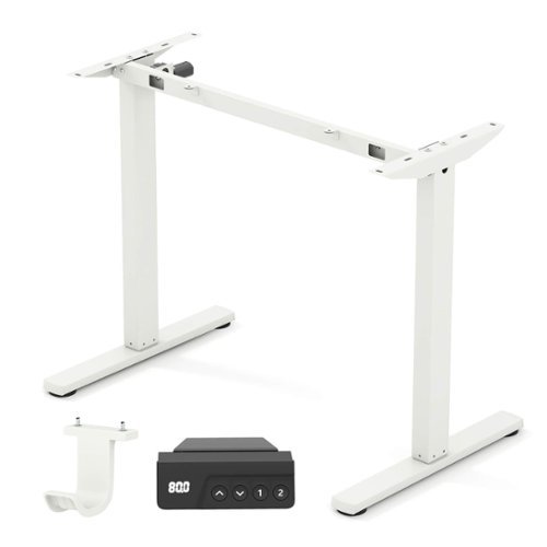 Costway - Electric Standing Desk Frame with LED Display Memory Positions for 40"-48" Desktop - White-Front_Standard 