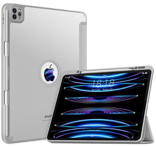 DTTO - Case​ for iPad Air 13" (M2/M3) and iPad Pro 12.9" (3rd/4th/5th/6th Gen) ,Smooth Matte Back,TPU Shockproof Frame - Gray-Front_Standard 