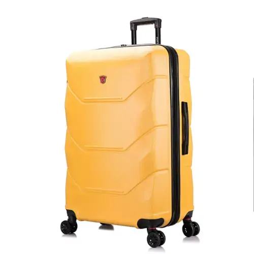 Front. DUKAP - Zonix Lightweight Hardside Spinner Luggage 30" Luggage - MUSTARD.