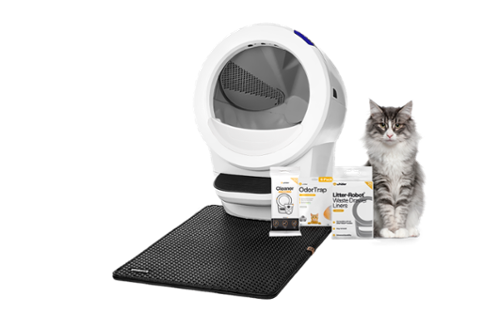 Whisker - Litter-Robot 4 Smart App-Controlled Self-Cleaning Litter Box Core Accessories Bundle - White