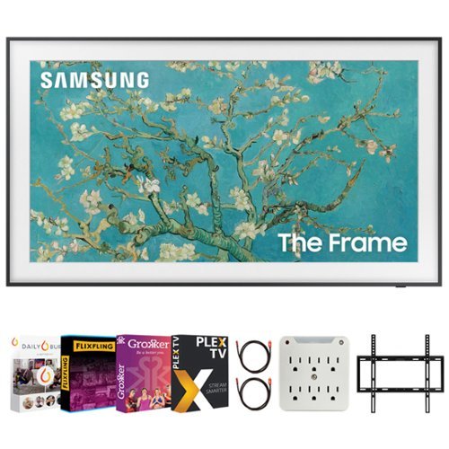 Samsung - 32" The Frame QLED HDR 4K Smart TV with Movies Streaming Pack (2023 Model)-Front_Standard 