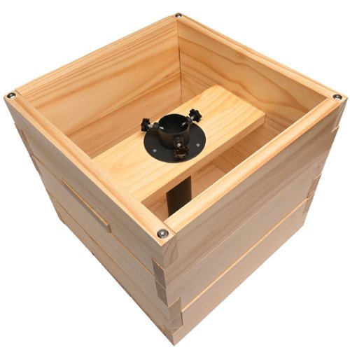 Excello Global Products Large 14x14x14 Wooden Planter Box and String Light Pole Set - Brown WHERE TO BUY