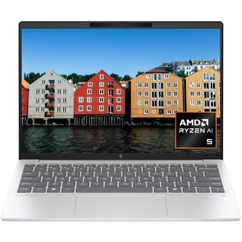 HP - Omnibook 7 Aero 13.3" 2K Copilot+PC AMD Ryzen AI 5 340 16GB RAM 512GB SSD Glacier Silver - Meteor Silver-Front_Standard 