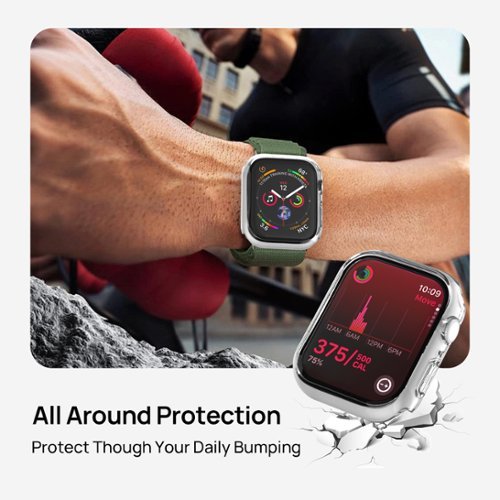 Sodi 2 Pack Hard PC Case with 9H Hardness Tempered Glass Screen Protector Compatible with Apple Watch Series 9/8/7 45mm - Clear GLOBAL SHIPPING