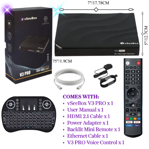 vSeeBox - 2025 V3 PRO Media Streamer 2025 Newest Version - Black-Front_Standard 