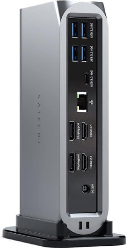 Satechi - Thunderbolt 4 Multimedia Pro Dock-2 DisplayPort, 2 HDMI, USB C, 5 USB A Port, Micro/SD, Audio, Ethernet Docking Station - Space Gray-Front_Standard