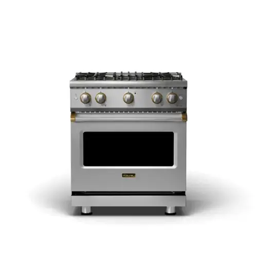 Front. Viking - 5 Series 4.0 Cu. Ft. Freestanding Gas Convection Range - Stainless steel.