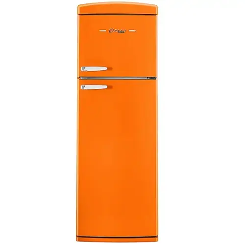 Front. Unique Appliances - Unique Appliances 11 CuFt Classic Retro Top Freezer Refrigerator in Creamsicle Orange - Creamsicle Orange.