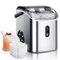 SIMZLIFE - 34lbs/24H Countertop Nugget Ice Maker - Portable Machine with Auto-Cleaning Function - Silver-Front_Standard
