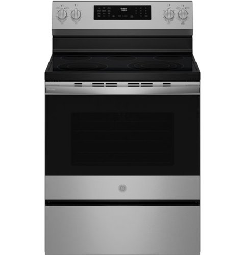 GE Profile - 5.3 Cu. Ft. Smart Freestanding Electric Convection Range with Steam Clean, No Preheat Air Fry, and EasyWash Oven Tray - Stainless Steel-Front_Standard 