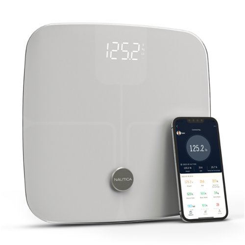 Nautica - Smart Body Scale, Bluetooth, BMI, Body Fat, Muscle & More, Smartphone App for Body Composition Tracking, 440 Lbs - Ice White-Front_Standard 