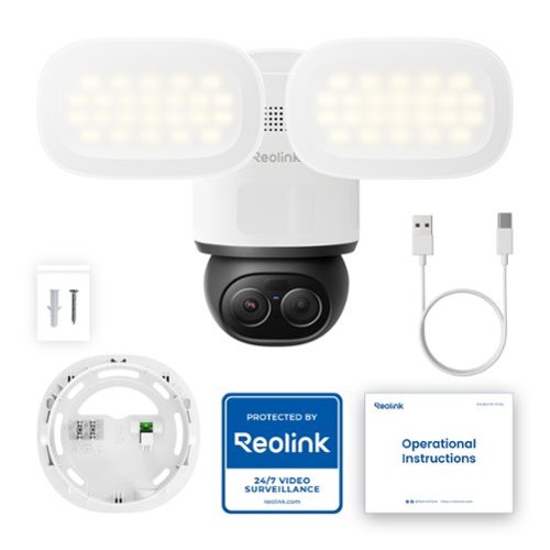 Reolink F850W Series 4K 8MP Dual-Lens Pan Tilt Floodlight Camera Wired Wi-Fi with Auto-Tracking, 6X Zoom, AI Smart Search - White BUY IN EUROPE