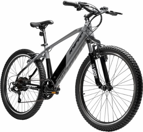 Hyper - 26" Mountain Electric Bike eBike 20mph Max Speed - 35 Mile Operating Range - Class 2 Throttle - UL Approved & Certified - Grey