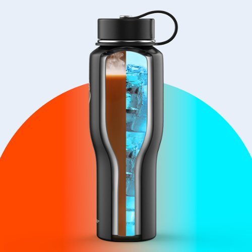 Buzio Insulated 32oz Tumbler with Straw Lid and Flex Lid - Black WORLDWIDE DELIVERY