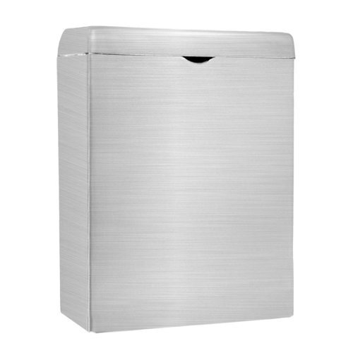 Alpine Industries - Stainless Steel Wall-Mounted Sanitary Napkin Receptacle Trash Can - Silver-Front_Standard 