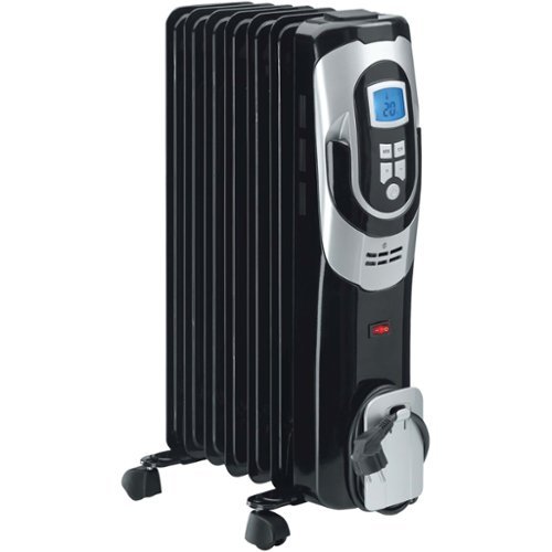 Lifesmart - 1500W Digital Oil Filled Radiator - Black-Front_Standard 